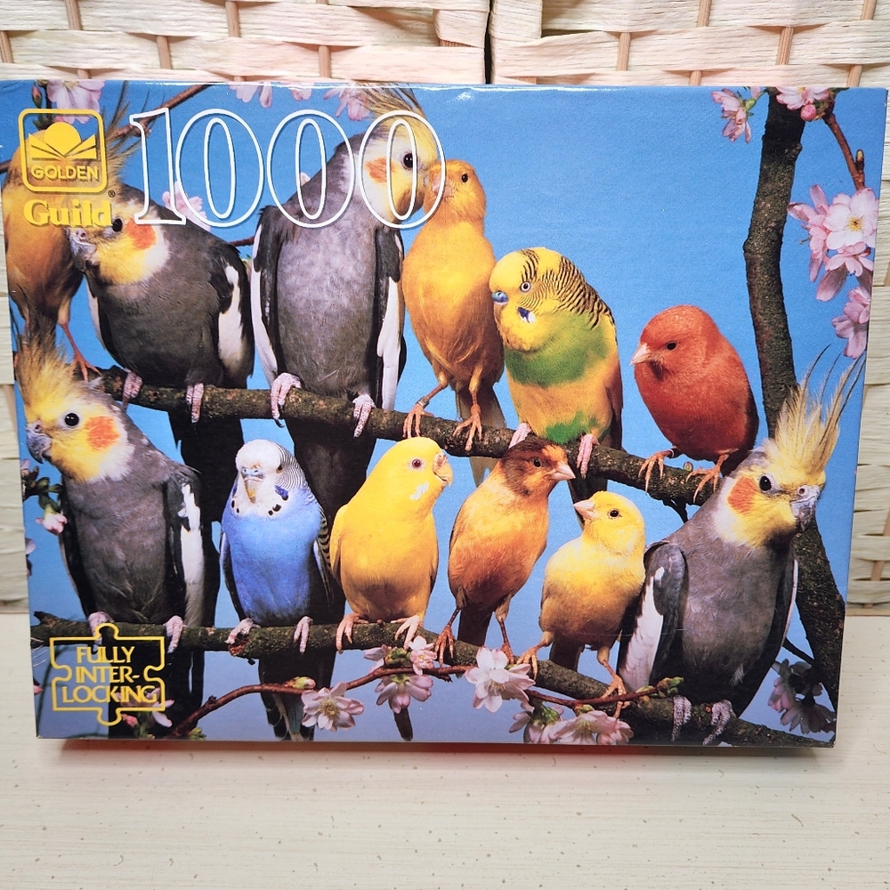 NIB Vtg 1993 Golden Guild Pretty Plumes 1000 Pc Jigsaw Puzzle Sealed